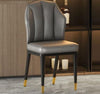 Light Luxury Glossy Finish Leather Dining Chairs - Lixra