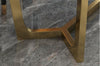 Metallic Finish Luxurious Look Steel Framed Marble Top Dining Table - Lixra