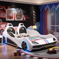 Artistic Car Design Leather Kid's Bed / Lixra