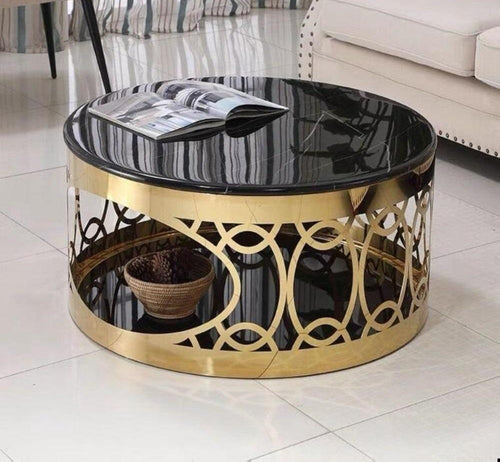 Modern Look Round Marble Coffee Table / Lixra