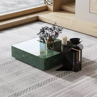 Elegant Green Marble Coffee Table / Lixra