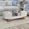 Contemporary Style Captive Design Glass Top Wooden Coffee Table / Lixra