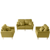 Gold Velvet Love Sofa With 2 Single Seater Sofa / Lixra
