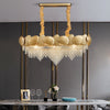 Contemporary Gold Lustrous Crystal Chandelier / Lixra