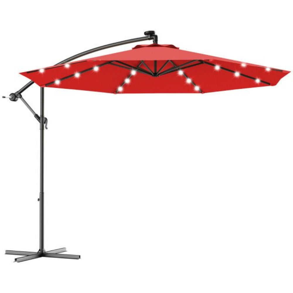 contemporary patio umbrella Contemporary Umbrella Shade Exclusive Solar Powered LED Light