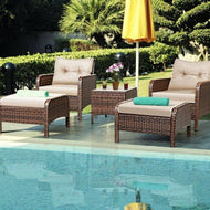 Tempered Glass Outdoor Rattan Sofa Set / Lixra