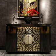 Lavishing Metallic Finish Wooden Accent Table / Lixra
