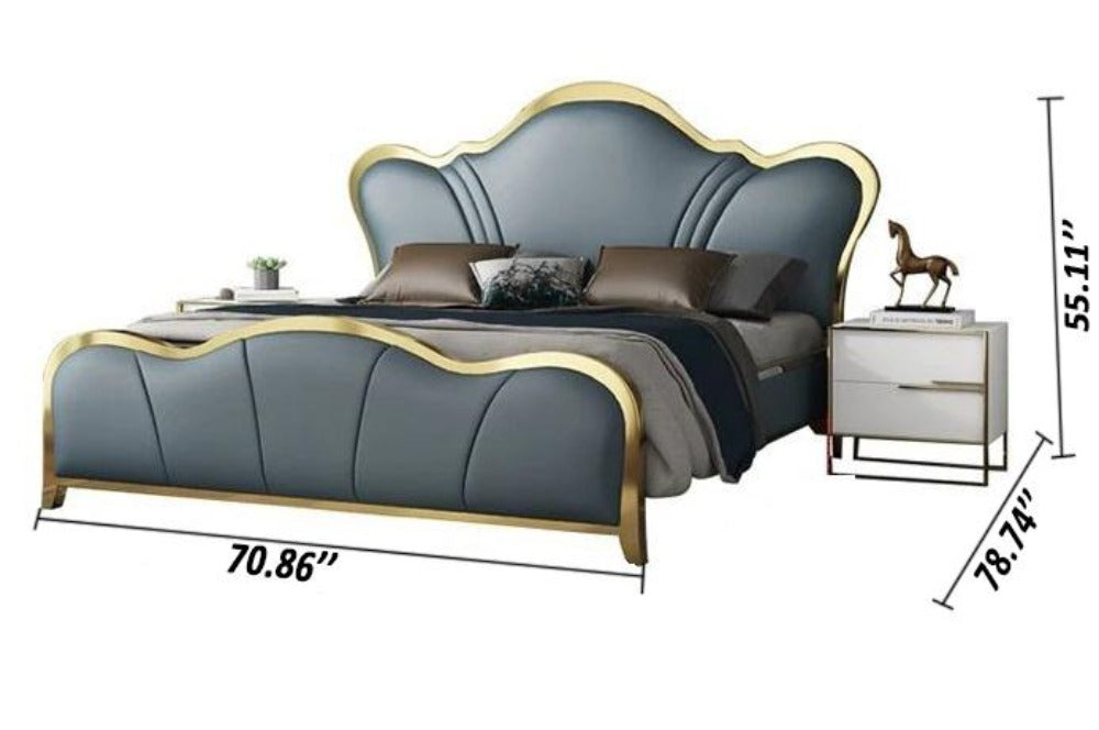 Rich Infinite Look Luxurious Leather Bed - Lixra