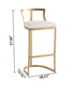 Italian Style Light Luxury Steel Framed Bar Chairs - Lixra