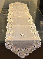 Burgundy Floral Embroidered Table Runner - Lixra