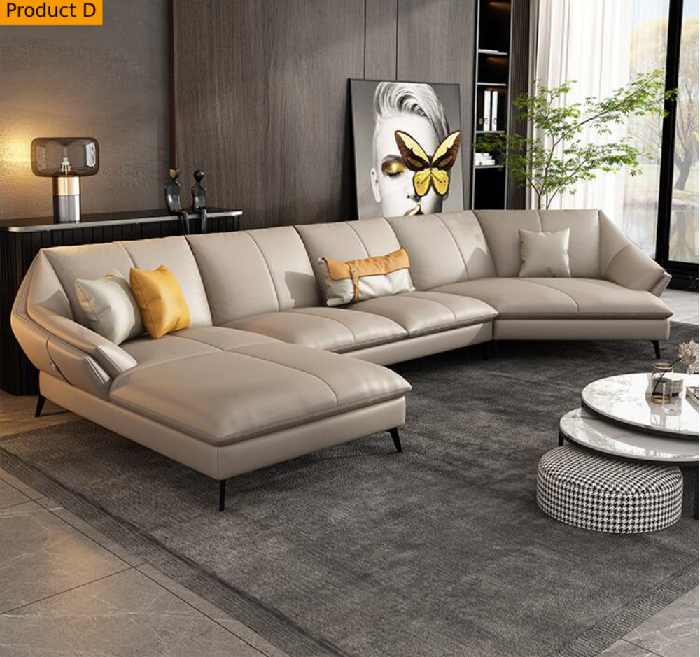 Exquisite Design Arc-Shaped Leather Sectional Sofa – Lixra.com