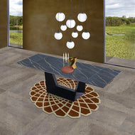 Glossy Expandable Marble Dining Table / Lixra