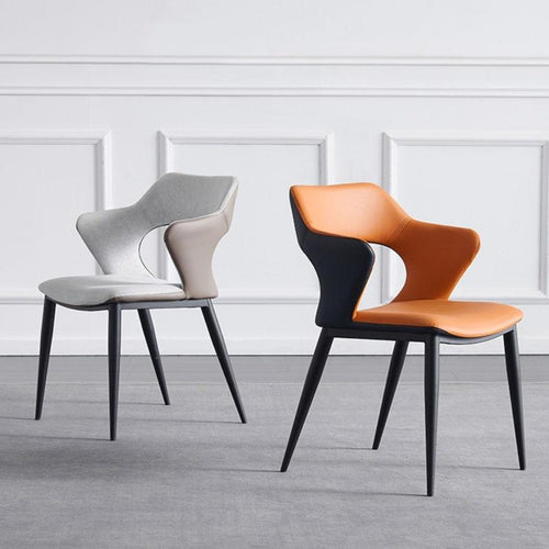 Minimalist Style Leather Skin Dining Chair - Lixra