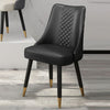 Set Of 4 Enchanting Rhombic Lattice Leather Dining Chairs - Lixra