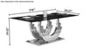 Commendable Design Gleamy Glass Top Dining Table Set / Lixra