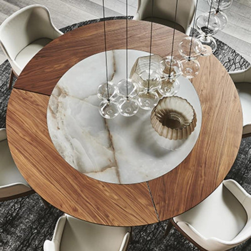 Fine French Style Round Shaped Marble Top Dining Table Set - Lixra