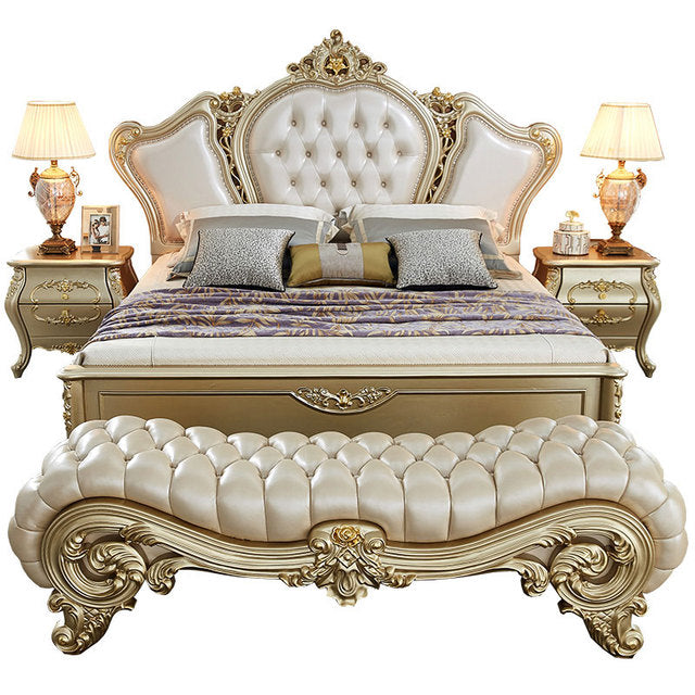 Luxurious Antique Style Wooden Bed - Lixra