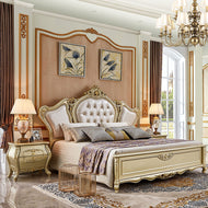 Luxurious European Milan Wooden Leather Bed / Lixra