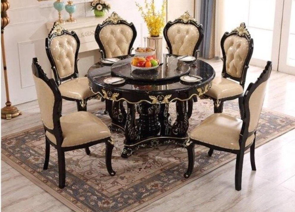 Ancient Design Luxurious Wooden Dining Table Set / Lixra