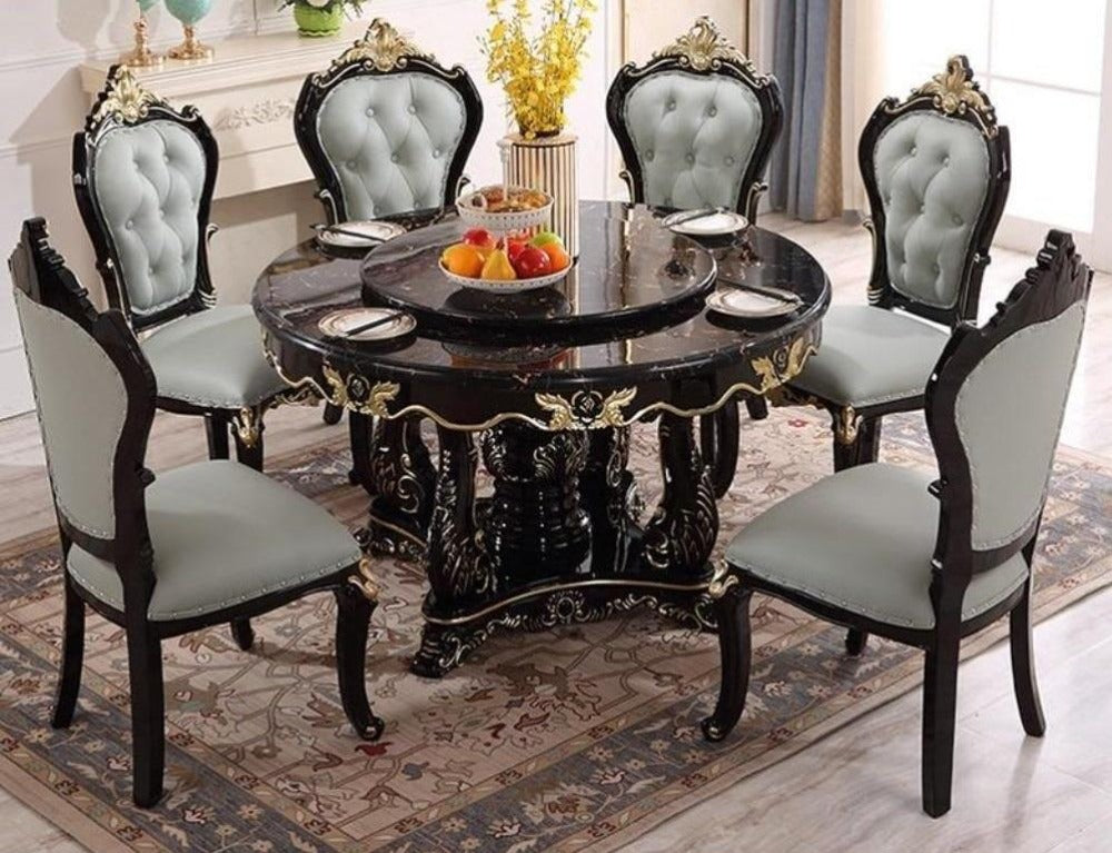 Modern Luxury Ancient Style Wooden Dining Table Set - Lixra