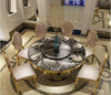 Rich Style Matte Finish Round-Formed Marble-Top Dining Table Set / Lixra 
