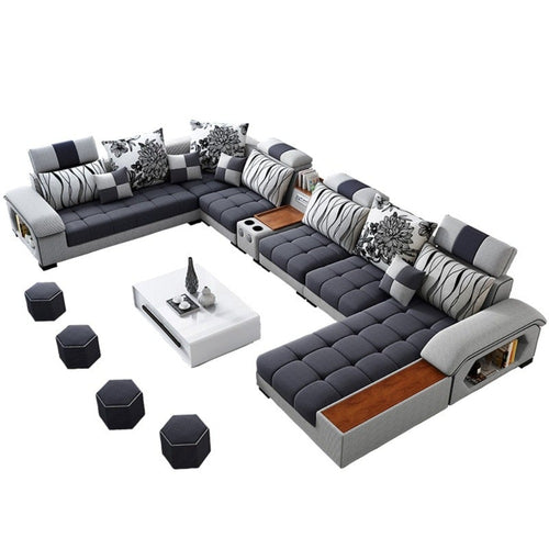 Modern Fabric Sectional Sofa U-Shaped / Lixra