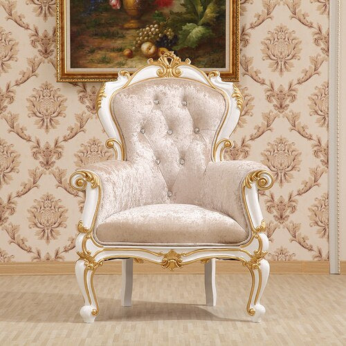 Button-Tufted Beautifully Handcrafted Fabric Accent Chair / Lixra