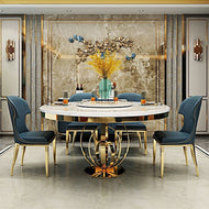 Modern Marble-Top Dining Table Set / Lixra