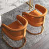  Contemporary Luxurious Gold Finish Leather Dining Chairs - Lixra