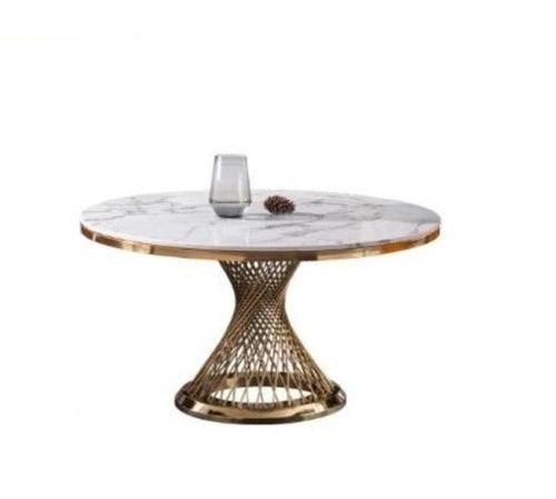 Modern Designed Marble Top Round Shaped Dining Table - Lixra