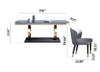 Splendid Decorous Steel Construct Marble Top Dining Table Set - Lixra