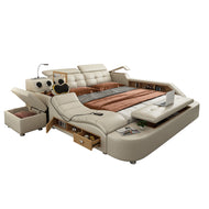 Smart Versatile Button Tufted Design Cozy Leather Bed-Lixra