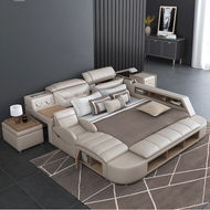 Multi-Functional Resplendent Smart Leather Bed / Lixra