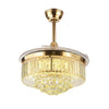 Remote Controlled LED Crystal Chandelier With Retractable Ceiling Fan / Lixra