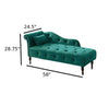 Button Tufted Velvet And Solid Wood Chaise Lounge / Lixra