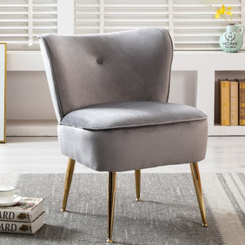 Solid Color Staggering Velvet Fabric Accent Chairs - Lixra