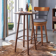 Set of 4 Polished Wooden Astounding High Raised Stool / Lixra