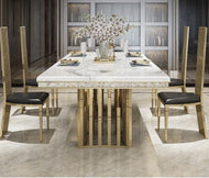 Minimalist Marble Rectangular Dining Table Set / Lixra