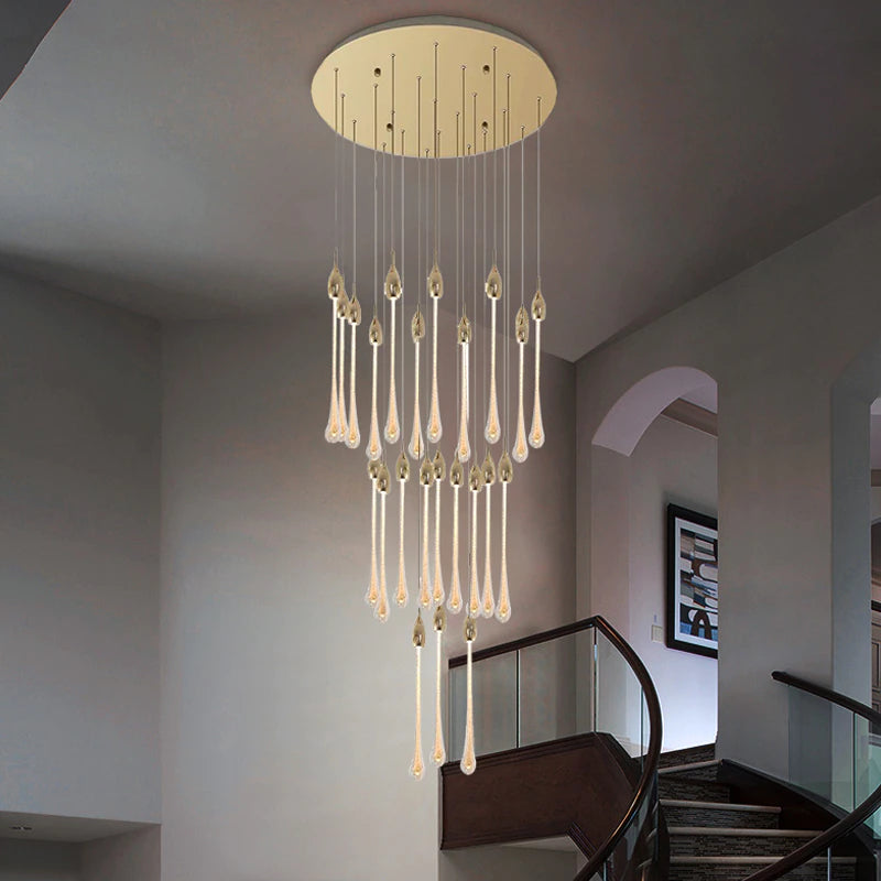 Modern Luxurious Drop Design Crystal Magnolious Chandelier - Lixra