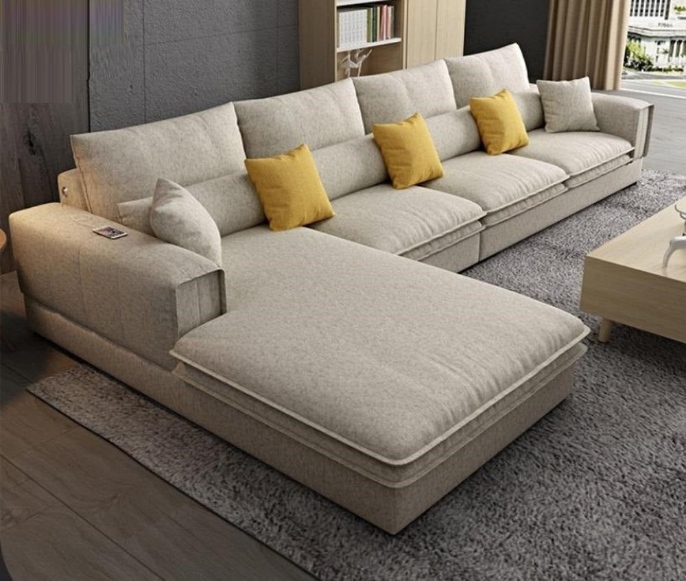 Classic Futuristic Designed Luxurious Fabric Sectional Sofa Set - Lixra