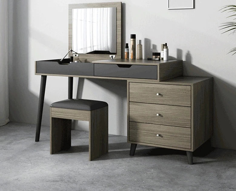 Multipurpose Solid Wooden Frame Dresser Table with Stool - Lixra.com Multipurpose Solid Wooden Frame Dresser Table with Stool - Lixra.com