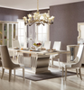 Lavish Contemporary Design High Gloss Solid Wood Dining Table Set - Lixra