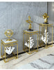 Nordic Style Gold Finish Gleamy Marble-Top Pedestal - Lixra