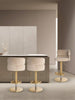 Set Of 2 Modern Nordic Luxurious Velvet Fabric High Raised Stool / Lixra