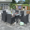Tempered Glass Patio Dining Table Set / Lixra