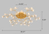 Gleamy Luxurious Golden Finish Modern Semi Flush Mounted Light / Lixra