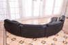 Half-Moon Shaped Modern Leather Sectional Sofa with Coffee Table - Lixra