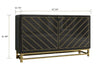 Present Day Metallic Frame Wooden Buffet Table / Lixra