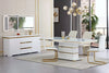 Modish & Lavish Glossy Marble-Top Palatial Dining Table Set - Lixra