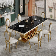 Modern Designer Marble Dining Table Set / Lixra